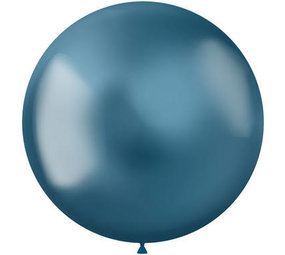 Folat Intensiv blauer Metallic-Ballon XL 48 cm | 5 Stück