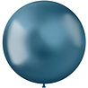 Folat Intensiv blauer Metallic-Ballon XL 48 cm | 5 Stück