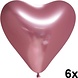Rose Gouden hart ballonnen chroom 30cm | 6 stuks Rose Gouden hart ballonnen chroom 30cm | 6 stuks