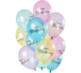 Ensemble de ballons pastel « Joyeux anniversaire » | 12 pièces