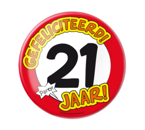 Paper Dreams Panneau de signalisation Button XL 21 ans | à l'unité