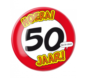Paper Dreams Button XL 50 jaar Verkeersbord | per stuk Paper Dreams Button XL 50 jaar Verkeersbord | per stuk