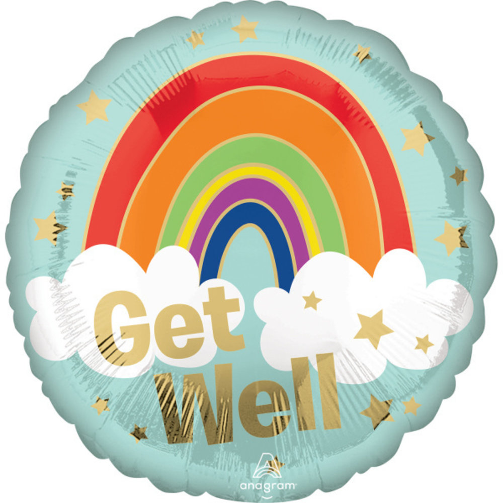 Anagram Get Well Rainbow Helium Balloon Deflated 43cm | per piece