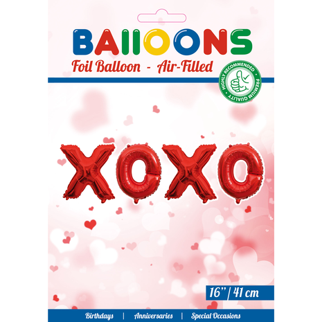 Red XOXO Balloon Set | 4 Foil Balloons