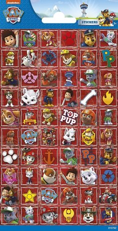 WeFiesta Paw Patrol Stickerbogen, klein | 60 Sticker