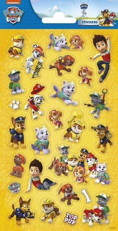 WeFiesta Paw Patrol Glitzer-Aufkleberbogen Gelb | pro Stück