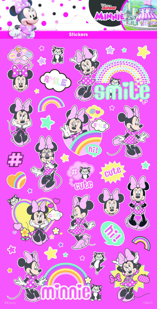 WeFiesta Minnie Mouse Pink Twinkle Stickers | per sheet