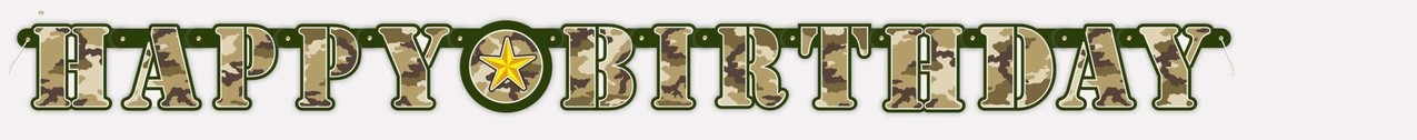 Guirlande de lettres « Joyeux anniversaire » camouflage | 160 cm Guirlande de lettres « Joyeux anniversaire » camouflage | 160 cm