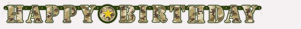 Letter garland Happy Birthday Camouflage | 160cm Letter garland Happy Birthday Camouflage | 160cm