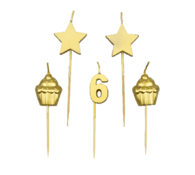 Paper Dreams Bougies de fête 6 ans | 10 cm