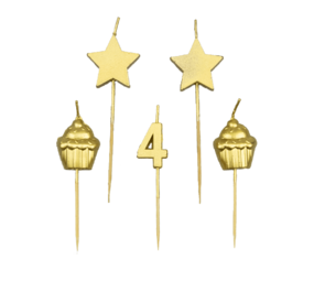 Paper Dreams Bougies de fête 4 ans | 10 cm