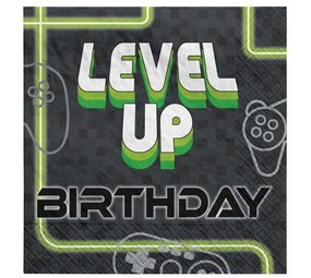 Amscan Serviettes Level Up 33x33cm | 16 pièces