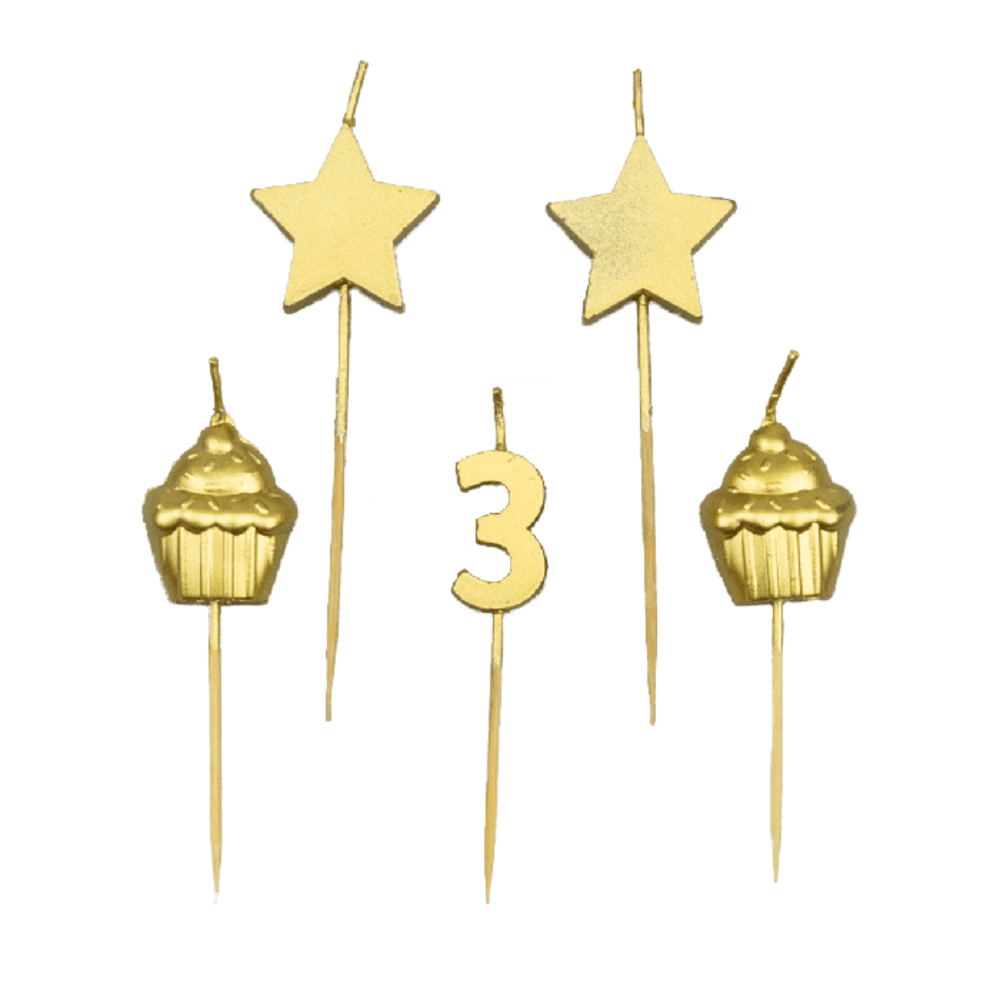 Paper Dreams Bougies de fête 3 ans | 10 cm