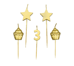 Paper Dreams Party kaarsjes 3 jaar | 10 cm Paper Dreams Party kaarsjes 3 jaar | 10 cm