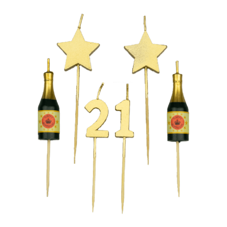 Paper Dreams Bougies de fête 21 ans | 10 cm