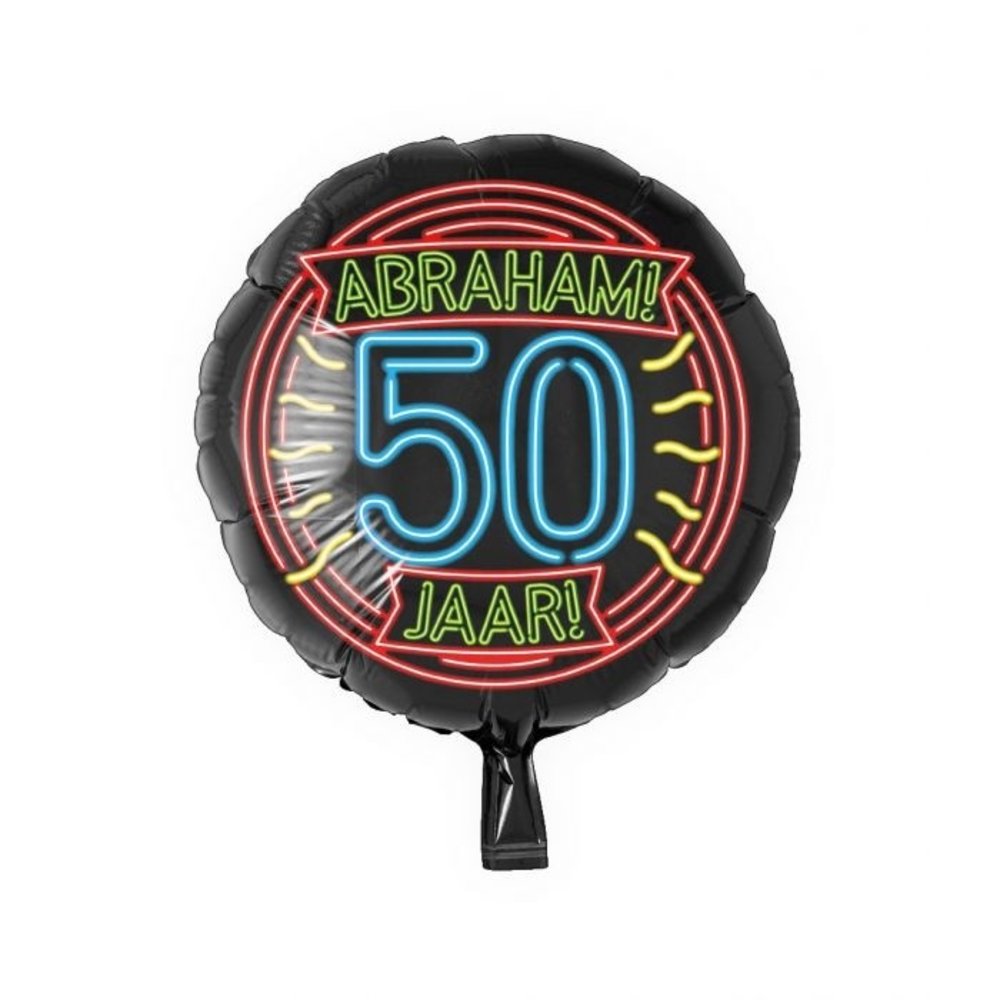 Paper Dreams Helium ballon 50 jaar Abraham Neon | 45cm Paper Dreams Helium ballon 50 jaar Abraham Neon | 45cm