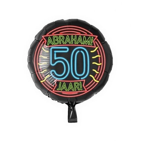 Paper Dreams Helium ballon 50 jaar Abraham Neon | 45cm Paper Dreams Helium ballon 50 jaar Abraham Neon | 45cm