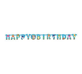 Amscan Baby Shark Buchstabengirlande „Alles Gute zum Geburtstag“ | 180 cm