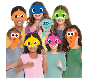 Amscan Baby Shark Maskers | 8 stuks