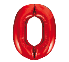 WeFiesta Cijfer Ballon 0 Rood | 86 cm