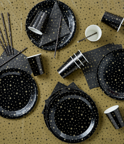 Paper Dreams Service de table noir et or | 41 pièces