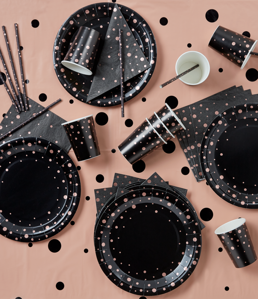 Table Set Black and Rose Gold | 41 pieces
