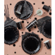 Service de table noir et or rose | 41 pièces