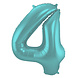 Folie ballon cijfer 4 Mat Aqua Metallic | 86cm Folie ballon cijfer 4 Mat Aqua Metallic | 86cm