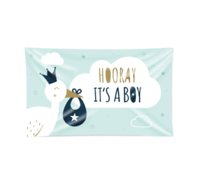 Gevelvlag Hooray it's a Boy XXL | 150x90cm Gevelvlag Hooray it's a Boy XXL | 150x90cm