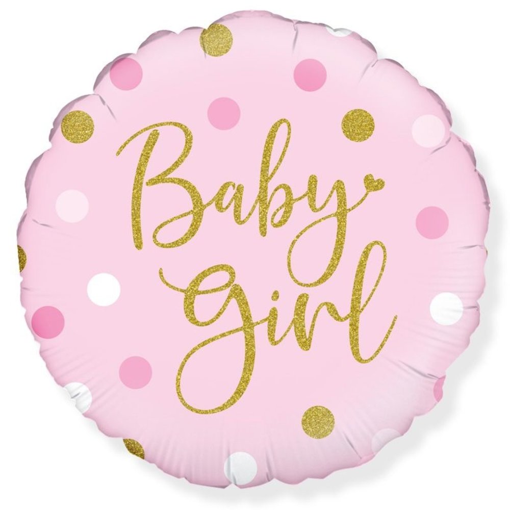 Ballon à l'hélium à pois scintillants pour bébé fille | environ 45 cm