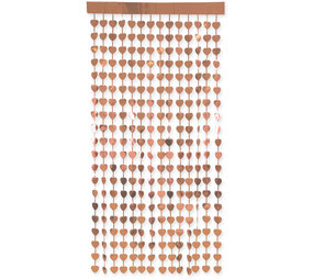 Folat Türvorhang mit roségoldenen Herzen | 100 x 200 cm