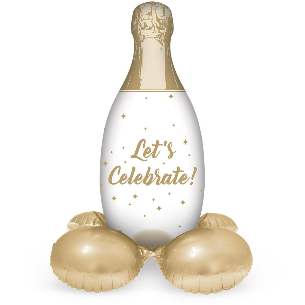 Folat Stehende Champagnerflasche „Lasst uns feiern“ | 86 cm