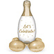 Folat Bouteille de champagne « Célébrons » sur pied | 86 cm