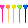 Folat Neon Plastic Heart Skewers | 24 pieces