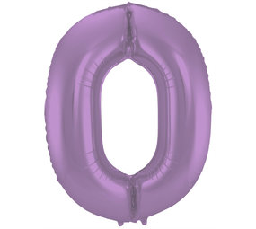 Folat Ballon en aluminium numéro 0 violet métallisé mat | 86 cm