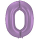 Folat Ballon en aluminium numéro 0 violet métallisé mat | 86 cm