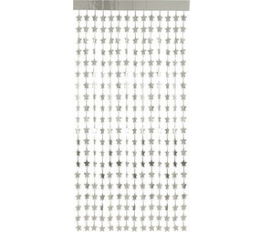 Folat Rideau de porte étoile argentée | 200 x 100 cm