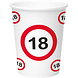 Folat Verkeersbord 18 jaar bekers 350ml | 8 stuks Folat Verkeersbord 18 jaar bekers 350ml | 8 stuks
