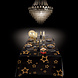 Boland Black Tablecloth with Gold Stars 130x180cm | per piece