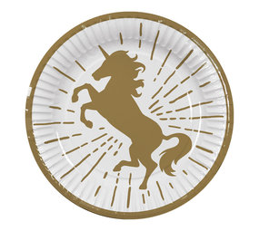 Boland Assiettes dorées Licorne 23 cm | 10 pièces