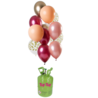 Tuf-Tuf Bouteille d'hélium avec 24 ballons rouge rubis et ruban | par lot Tuf-Tuf Bouteille d'hélium avec 24 ballons rouge rubis et ruban | par lot