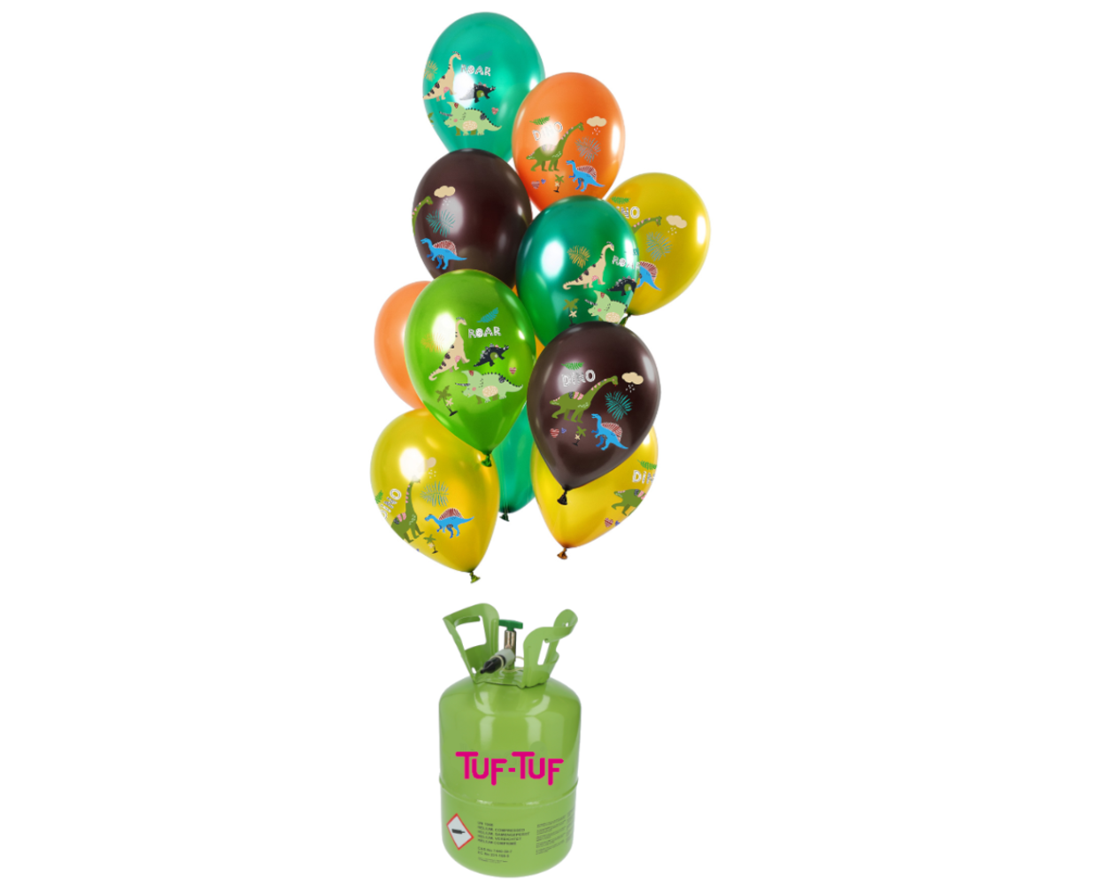 Tuf-Tuf Bouteille d'hélium avec 24 ballons dinosaures et ruban | par lot