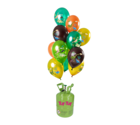 Tuf-Tuf Helium Tank met 24 Dinosaurus Ballonnen en Lint | per set Tuf-Tuf Helium Tank met 24 Dinosaurus Ballonnen en Lint | per set