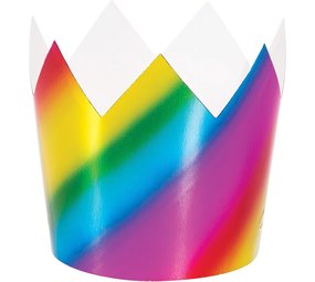 Creative Converting Rainbow Foil kronen 8,5x10cm | 8 stuks Creative Converting Rainbow Foil kronen 8,5x10cm | 8 stuks