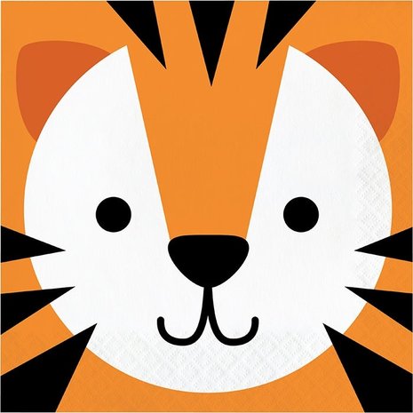 Creative Converting Serviettes à motif tigre 33 x 33 cm | 16 pièces