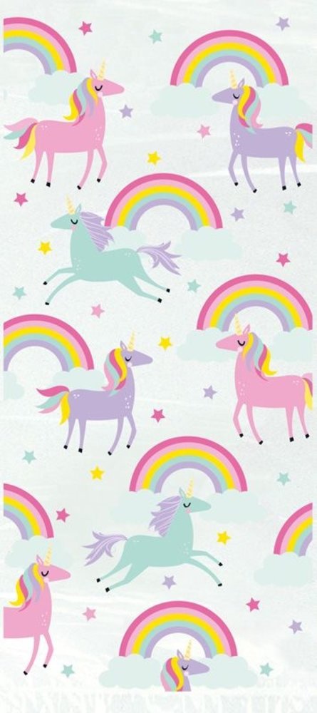 Unique Party Unicorn & Rainbows Uitdeelzakjes 30x13cm | 20 stuks Unique Party Unicorn & Rainbows Uitdeelzakjes 30x13cm | 20 stuks