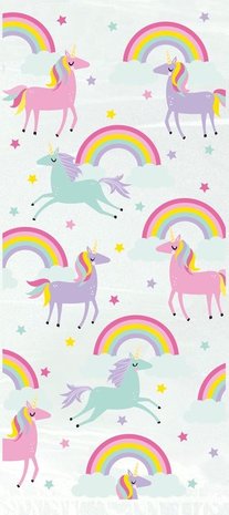 Unique Party Unicorn & Rainbows Uitdeelzakjes 30x13cm | 20 stuks Unique Party Unicorn & Rainbows Uitdeelzakjes 30x13cm | 20 stuks