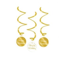 Paper Dreams Swirls Congrats wit/goud 70cm | 3 stuks Paper Dreams Swirls Congrats wit/goud 70cm | 3 stuks