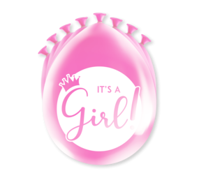 Paper Dreams It's a Girl ballonnen roze 30cm | 8 stuks