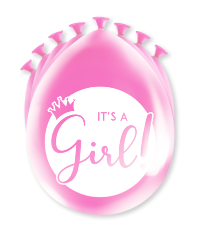 Paper Dreams It's a Girl balloons pink 30cm | 8 pieces
